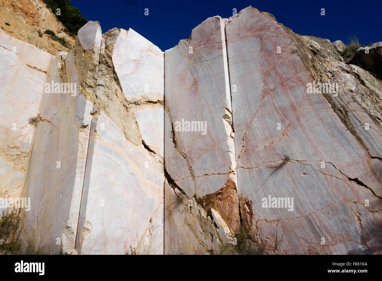 La carrière de marbre dans la Sierra de la Nieves, Nyborg, Andalousie, espagne. Banque D'Images