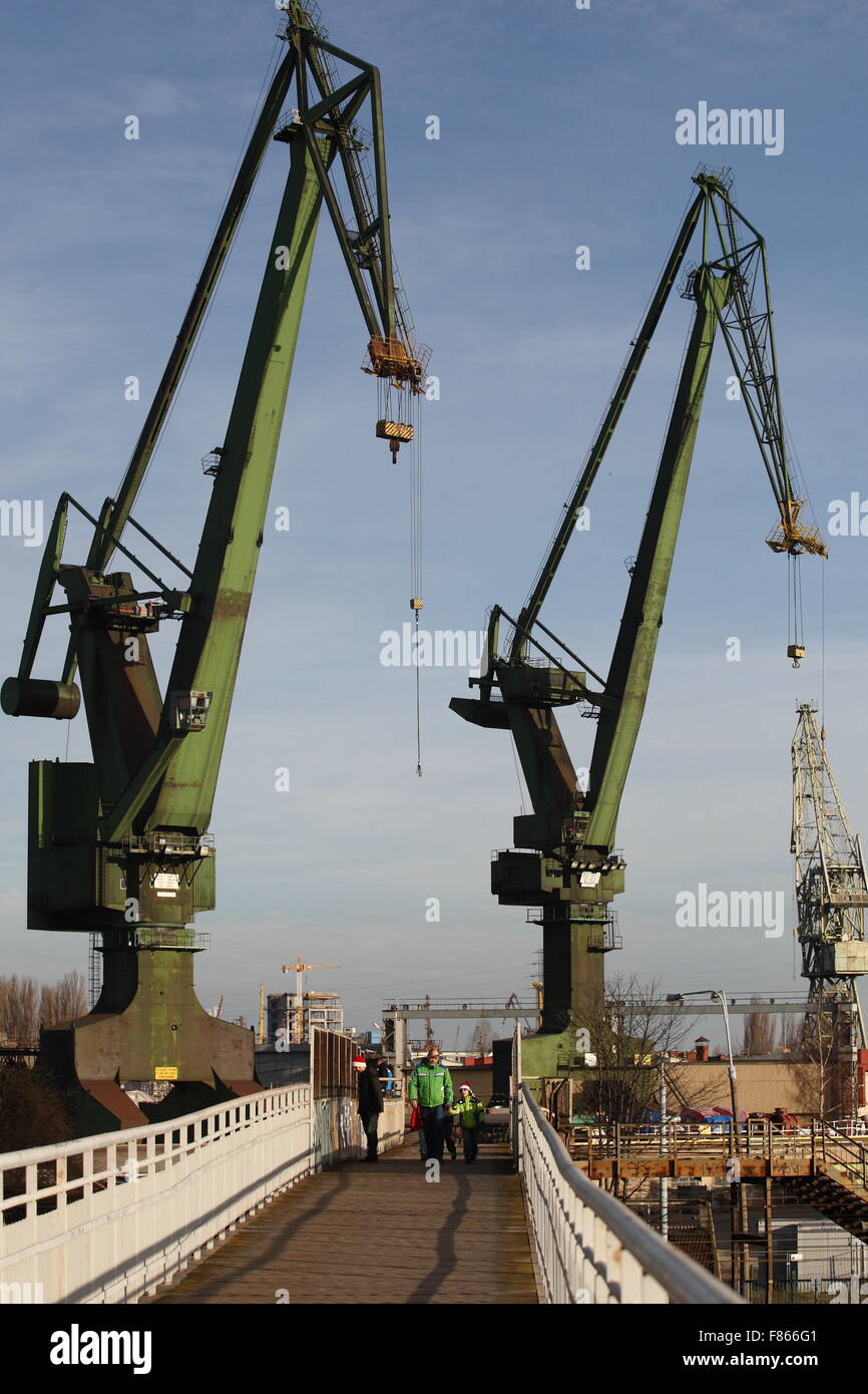 Gdansk, Pologne 6e, décembre 2015 de la Zone économique spéciale de Poméranie a acheté 30 hectares du chantier naval de Gdansk et a l'intention de les vendre à des promoteurs pour usage résidentiel et commercial. L'opération a permis à la cour pour rembourser les créanciers et d'assurer son fonctionnement normal. Credit : Michal Fludra/Alamy Live News Banque D'Images