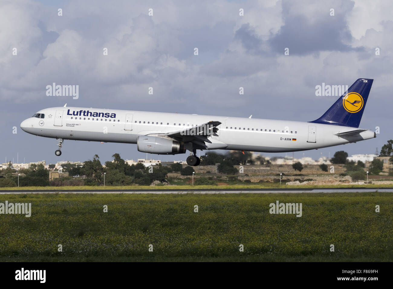 Lufthansa A321-200 landing. Banque D'Images