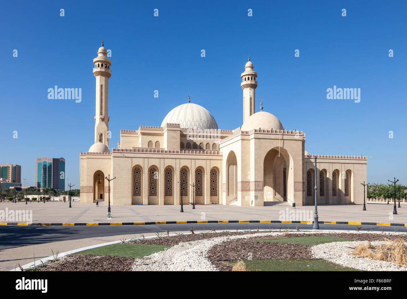 Grande mosquée Al Fateh dans la ville de Manama, Bahreïn Banque D'Images