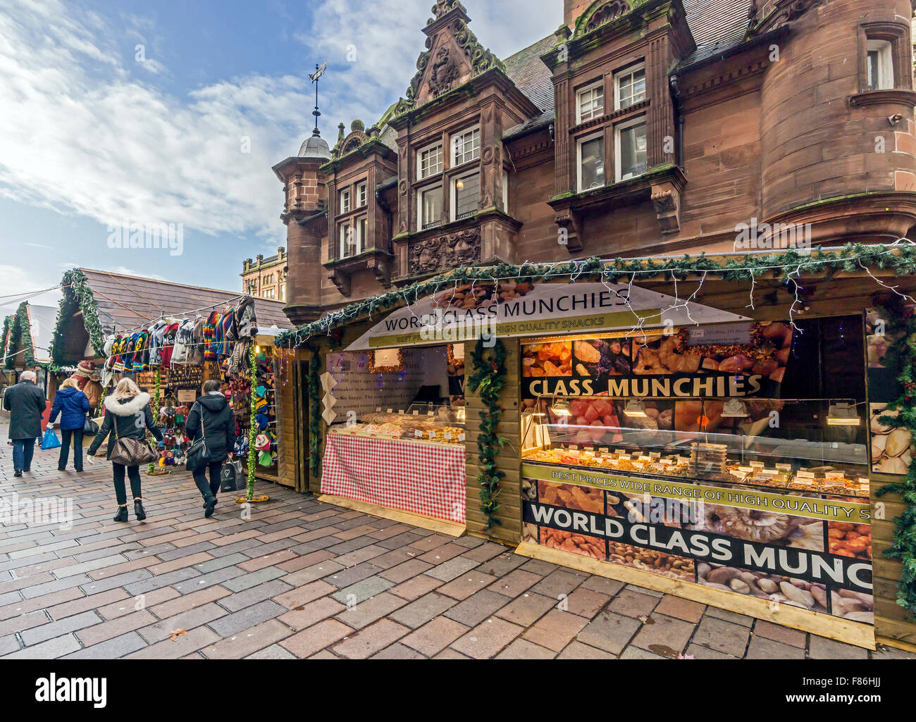 Marché de Noël de Glasgow Décembre 2015 à St Enoch square Glasgow Ecosse Banque D'Images