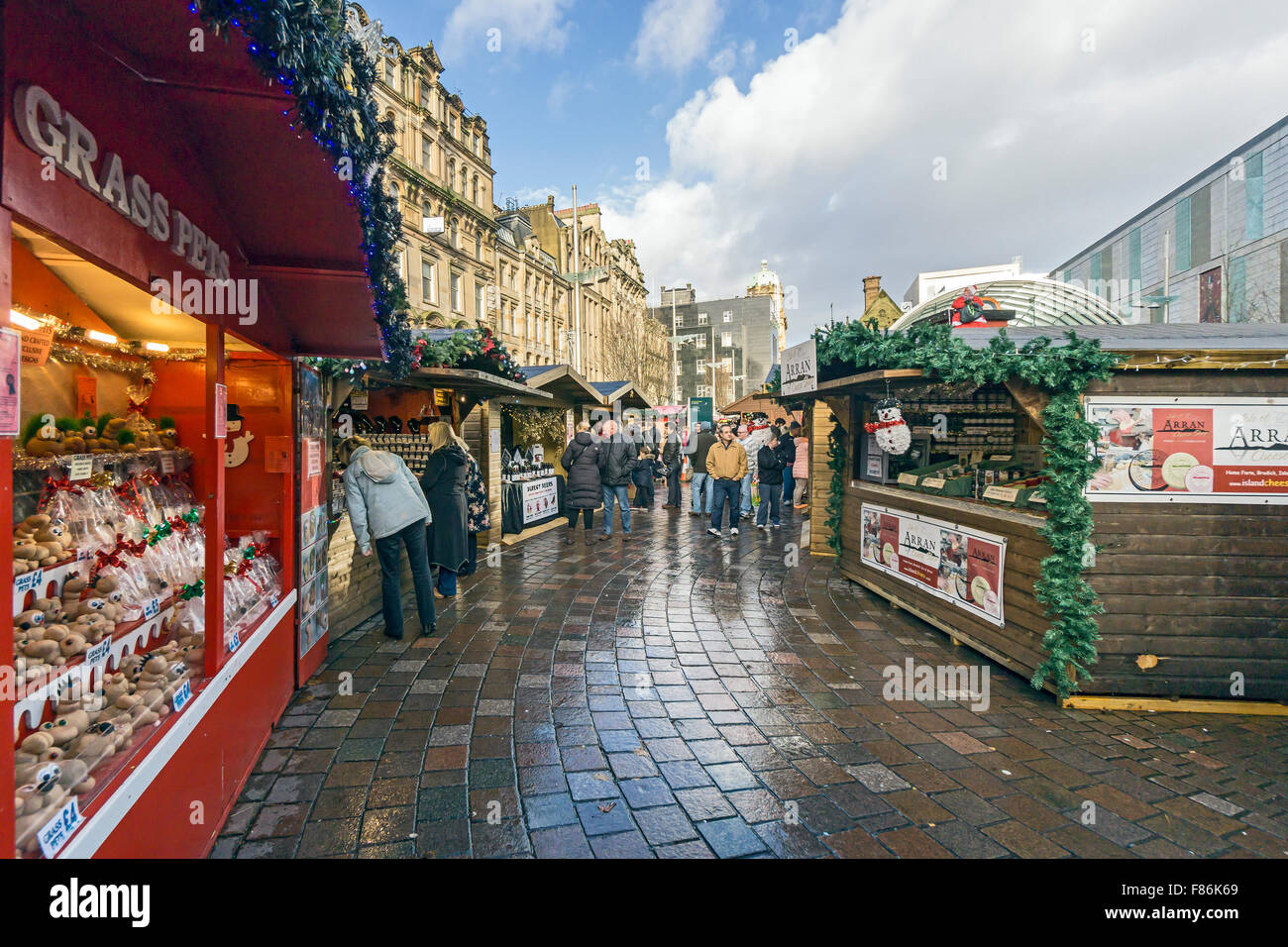 Marché de Noël de Glasgow Décembre 2015 à St Enoch square Glasgow Ecosse Banque D'Images