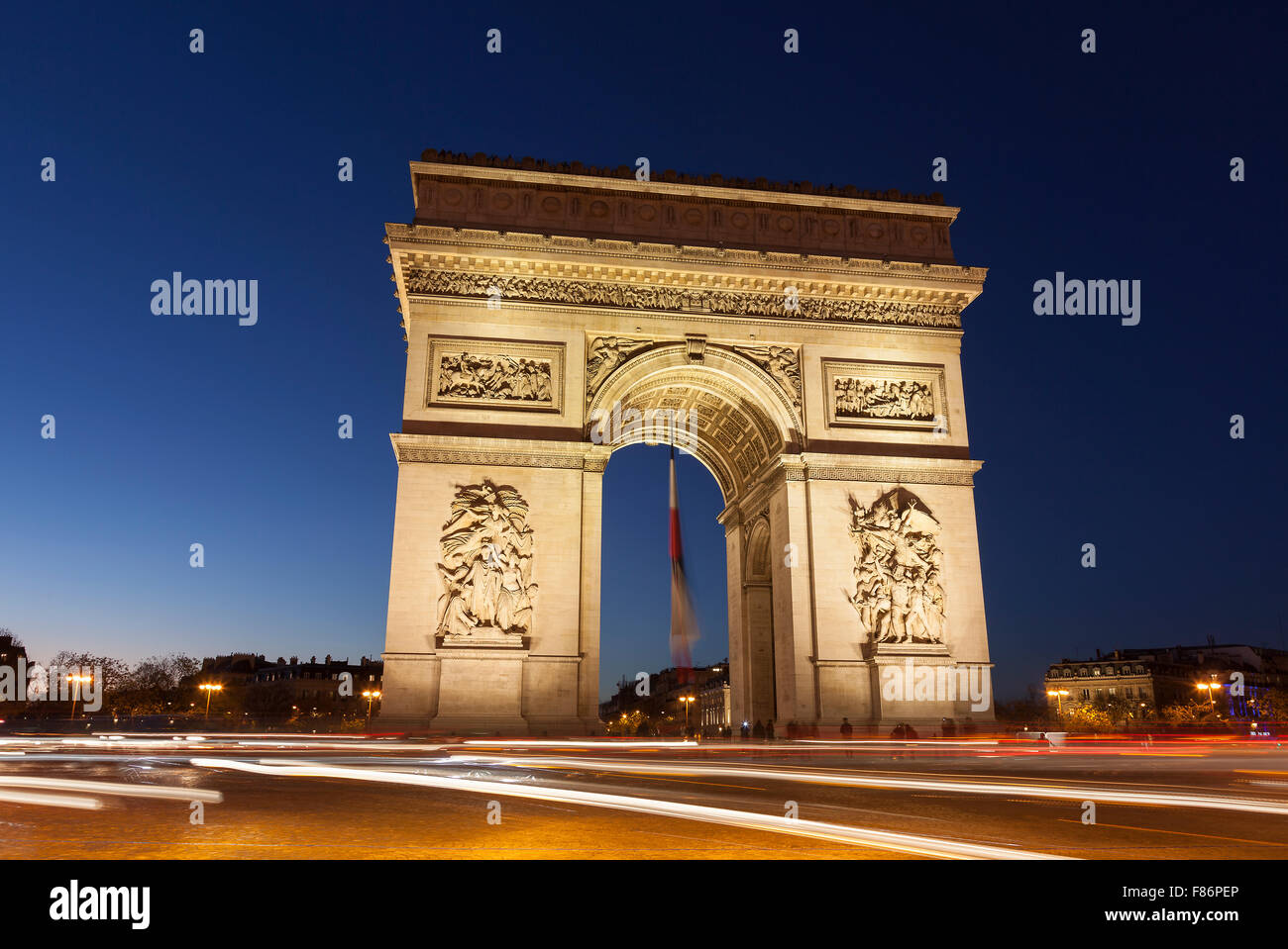Arc de Triomphe à la place Charles de Gaulle, Paris, Ile-de-France, France Banque D'Images