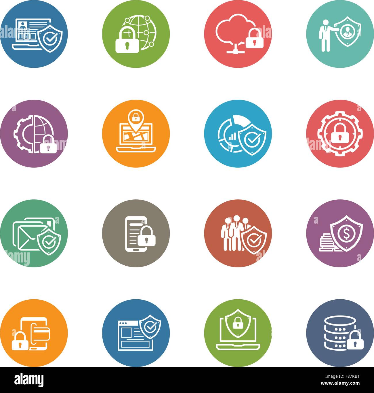 Télévision La protection des dessins et les icônes de sécurité définie. Illustration de Vecteur