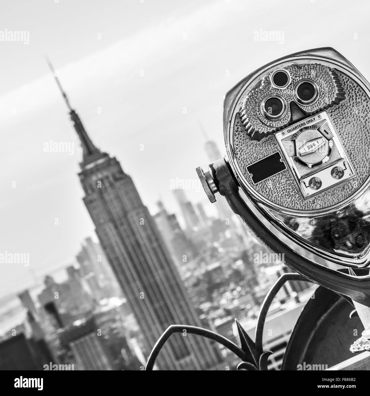 New York City Manhattan skyline au coucher du soleil. Banque D'Images