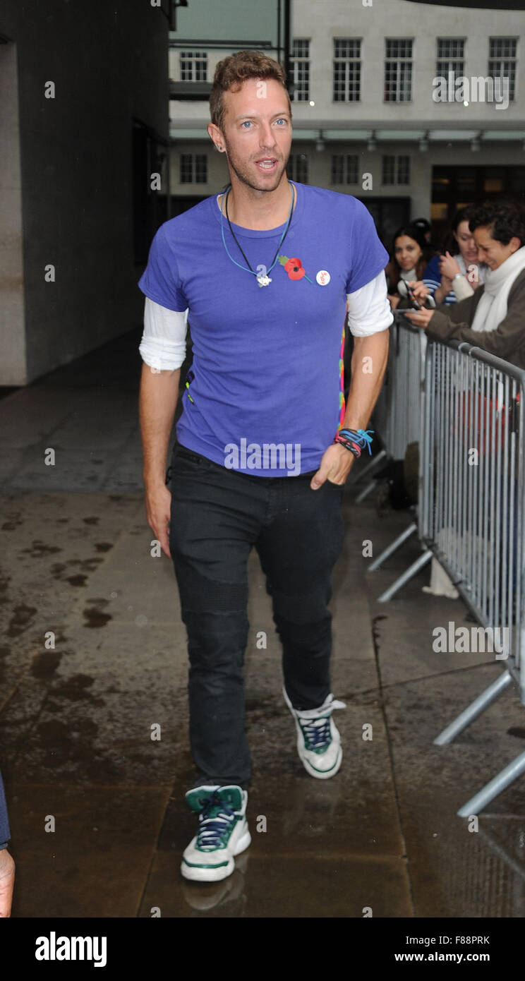 Chris Martin à BBC Radio 1 En vedette : Chris Martin Où : London, Royaume-Uni Quand : 06 Nov 2015 Banque D'Images