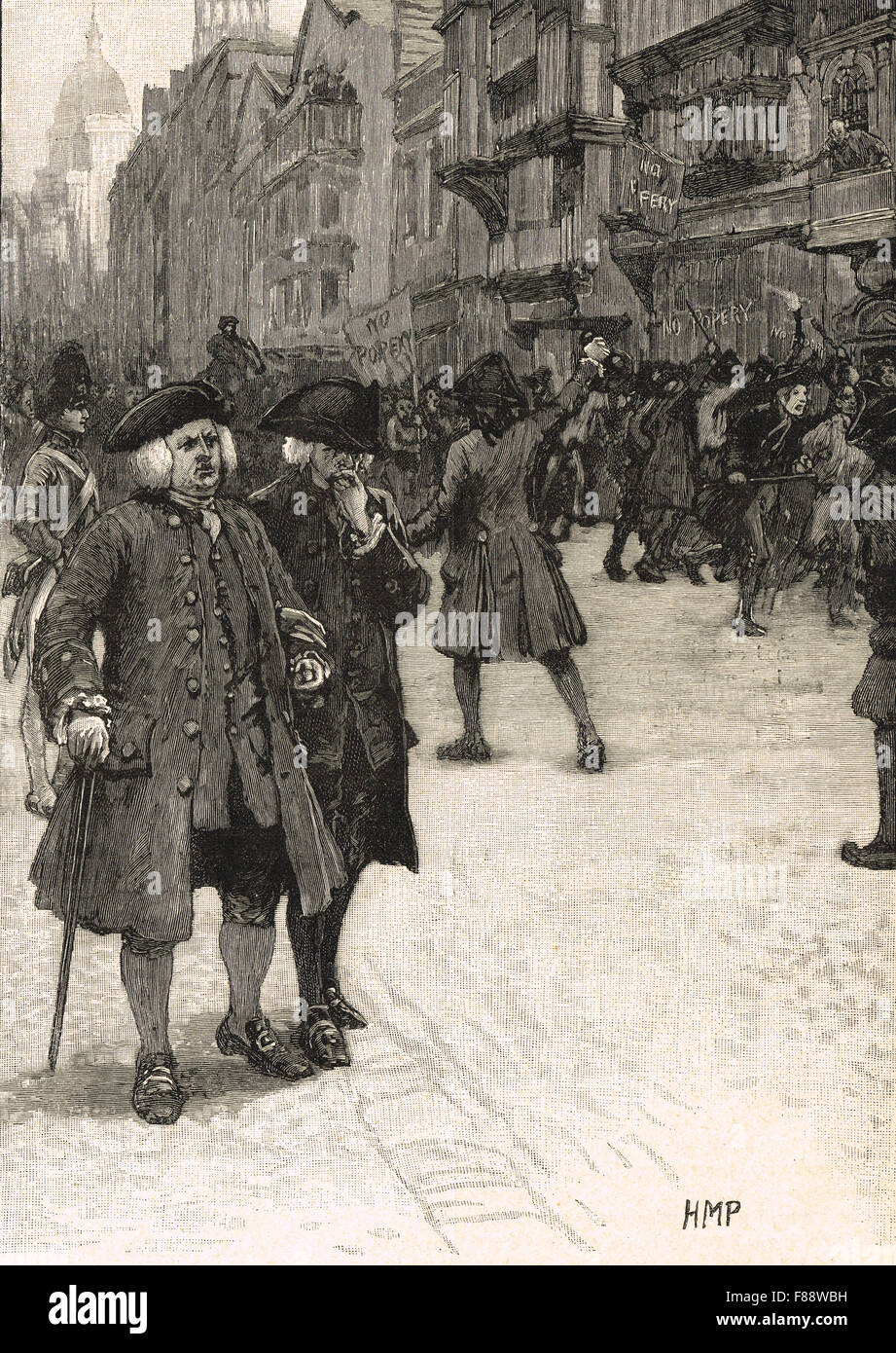 Samuel Johnson La papauté témoins pas d'émeutes en 1780 Banque D'Images