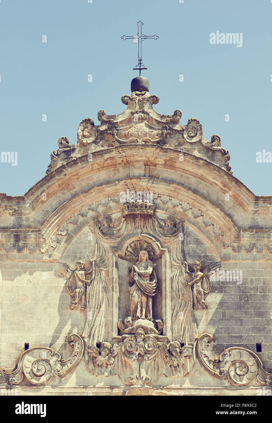 Façade Baroque décoratif de Chiesa di San Francesco d''assise en Sassi Matera Basilicate Italie Europe Banque D'Images