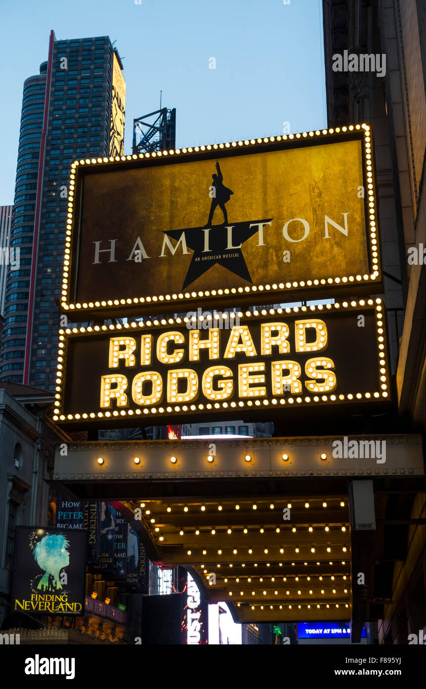 Hamilton - la comédie musicale - au Richard Rodgers Theatre de New York Banque D'Images