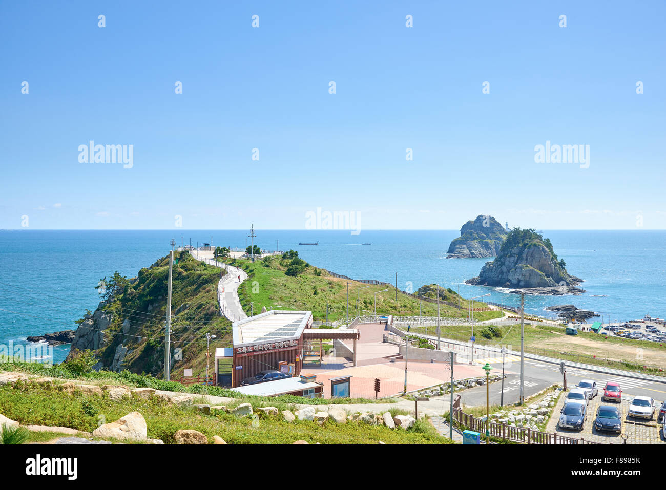 Paysage de Oryukdo park à Busan, Corée. Oryukdo signifie cinq-six Island et les îles semblent être cinq ou six îles. Banque D'Images