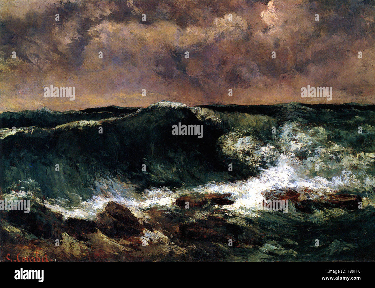 Gustave Courbet - la vague Banque D'Images