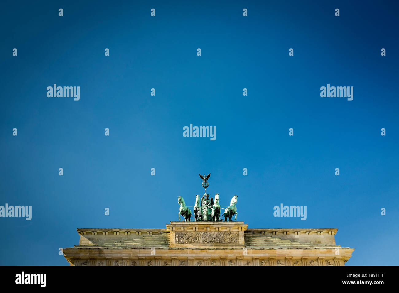 Sur le Quadriga Porte de Brandebourg, Berlin, Allemagne Banque D'Images