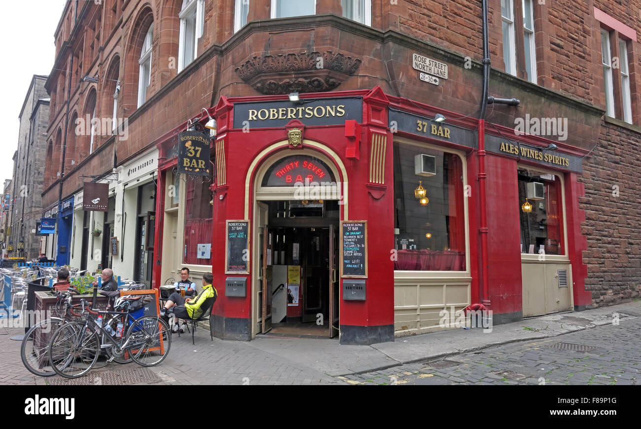 Robertsons Pub 37 bar,Rose,St Centre-ville d'Édimbourg, Écosse, Royaume-Uni Banque D'Images