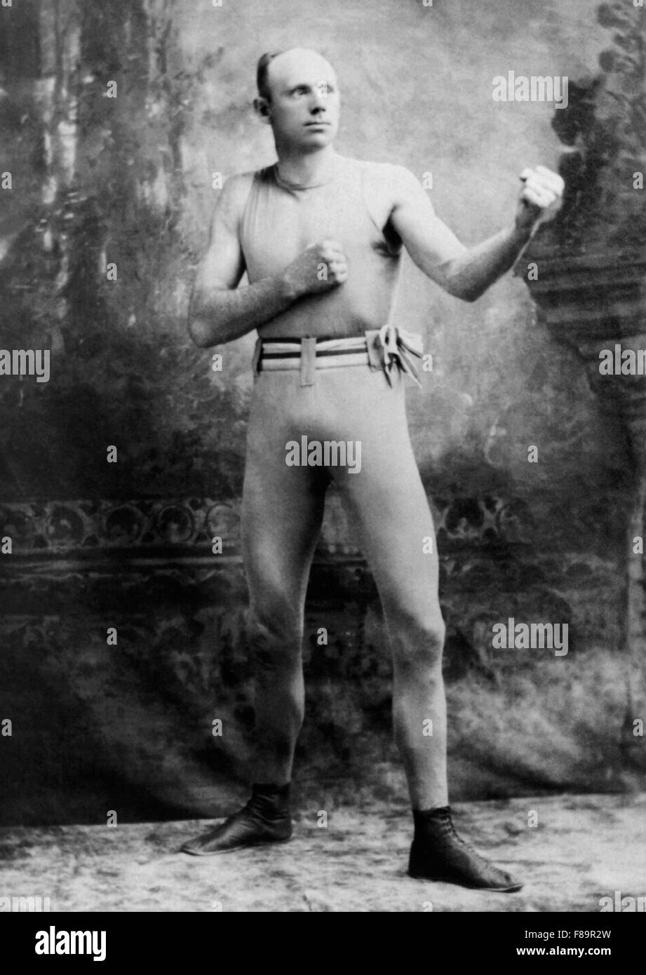 Vintage photo portrait de boxer Bob Fitzsimmons (1863 - 1917) - World Heavyweight Champion de 1897 à 1899 et le premier triple champion du monde de poids dans l'histoire. Banque D'Images