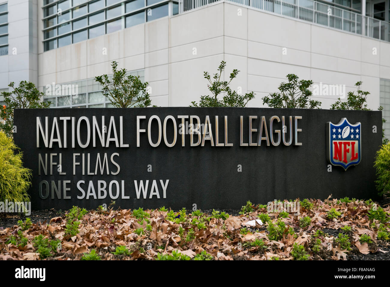 Un logo affiche à l'extérieur du siège de NFL Films de Mount Laurel, New Jersey le 22 novembre 2015. Banque D'Images
