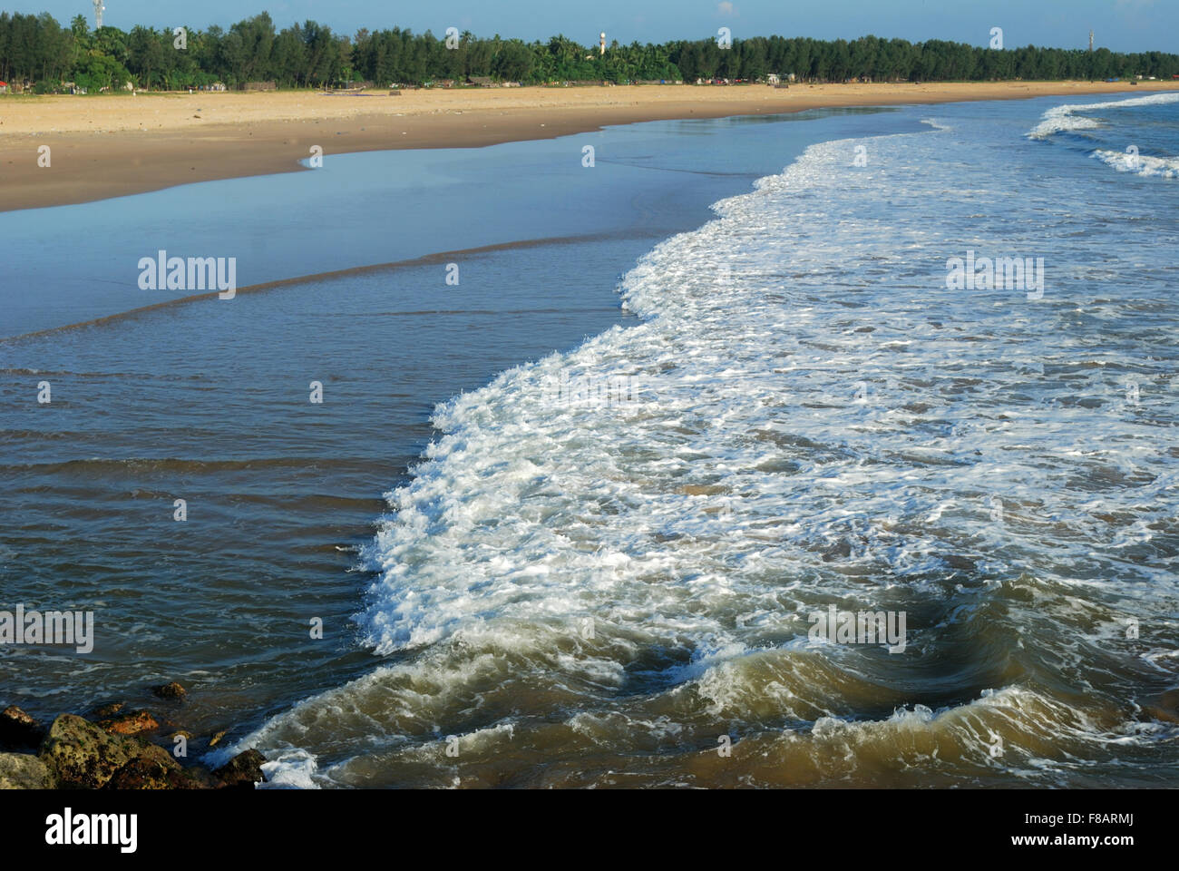 Plage à perumathura près de Trivandrum Kerala Inde Banque D'Images