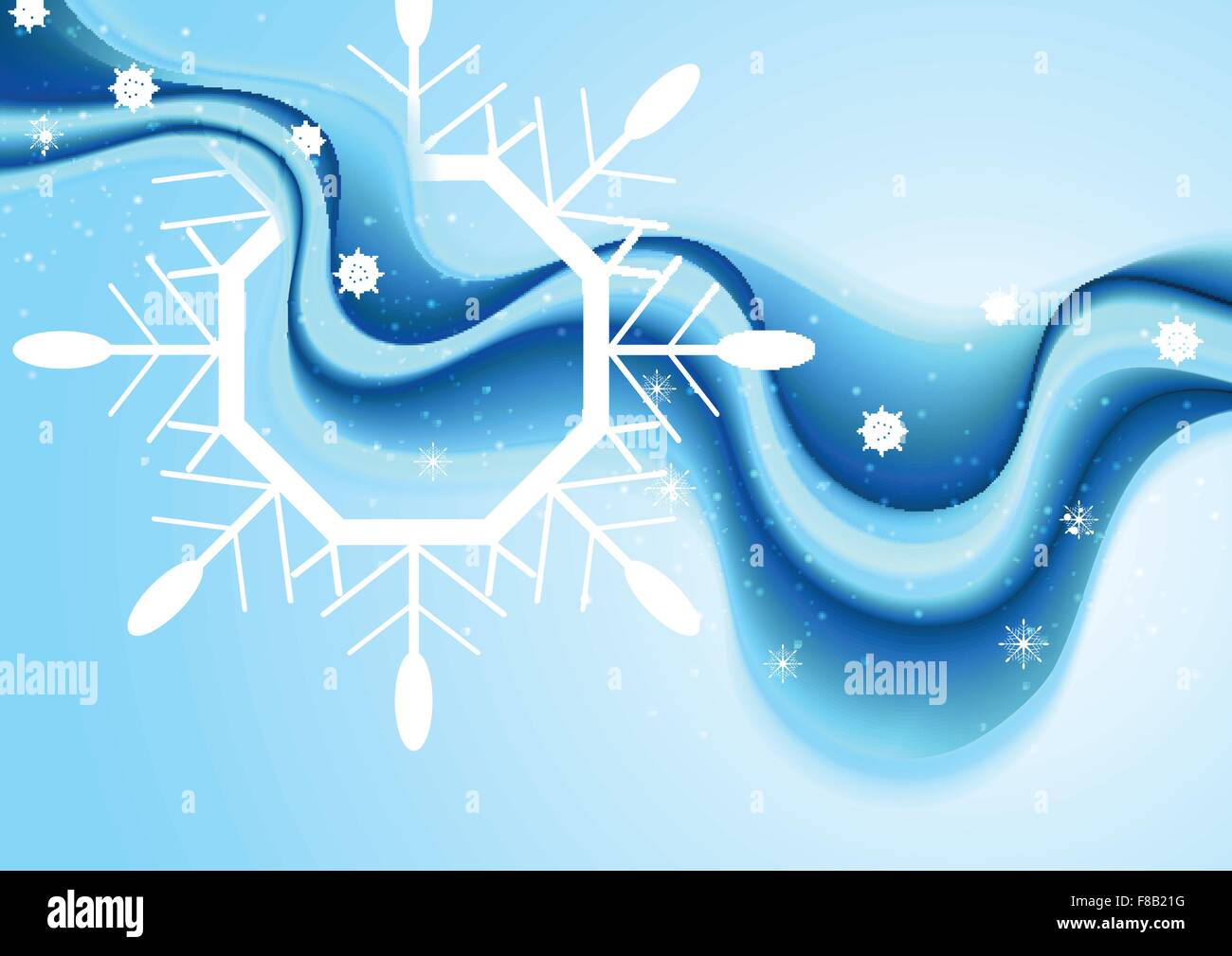 Les vagues dynamiques fond de Noël avec de gros flocon de neige. Conception vectorielle Illustration de Vecteur