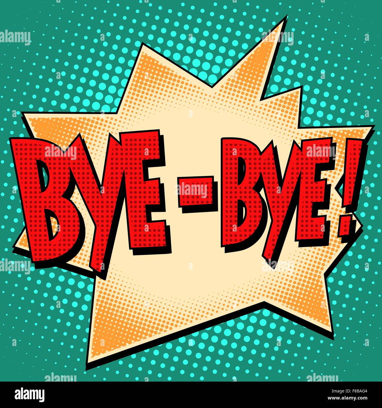 Bye-bye bulle bd texte rétro Illustration de Vecteur