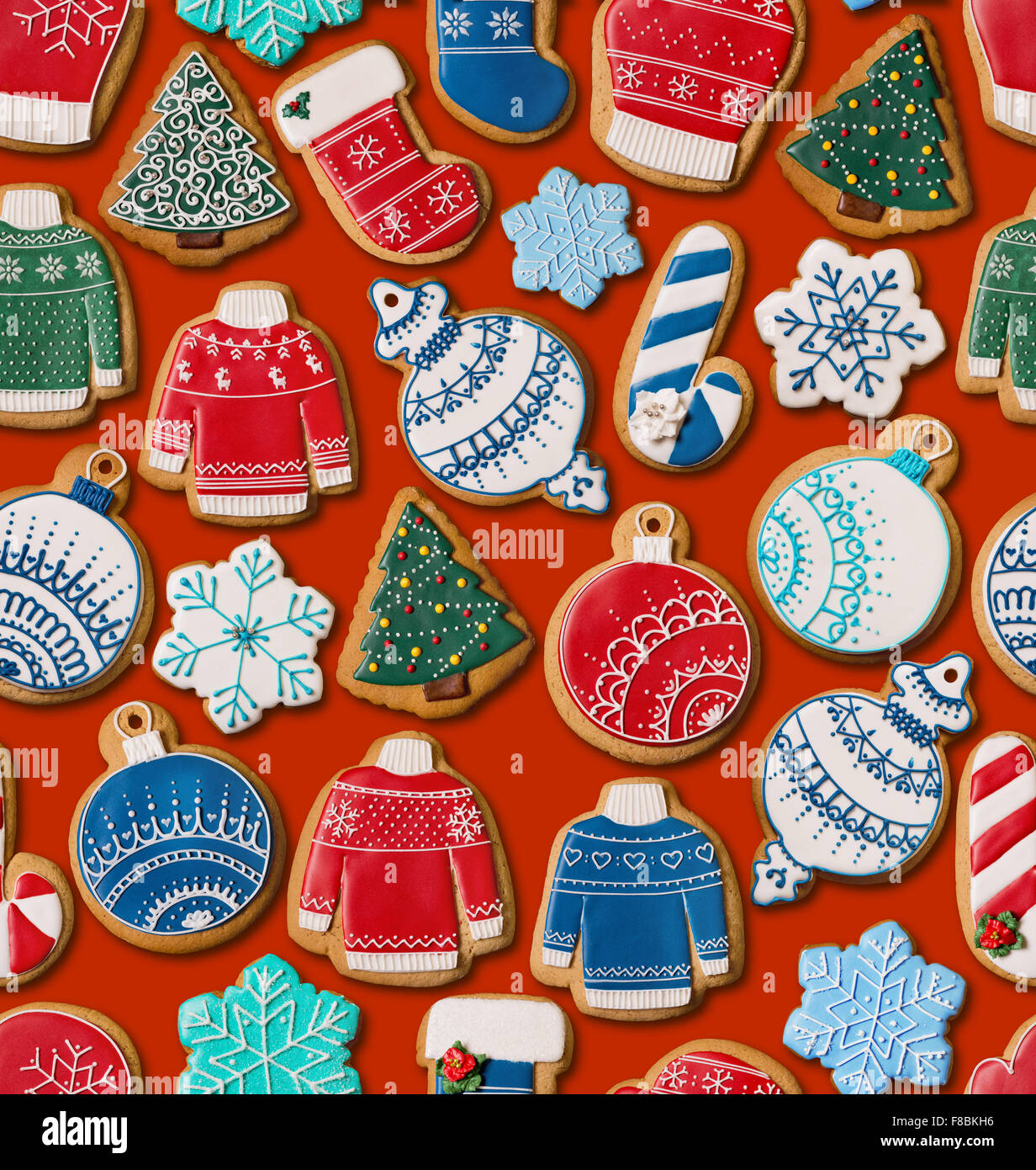 Seamless texture avec Noël gingerbread cookies Banque D'Images