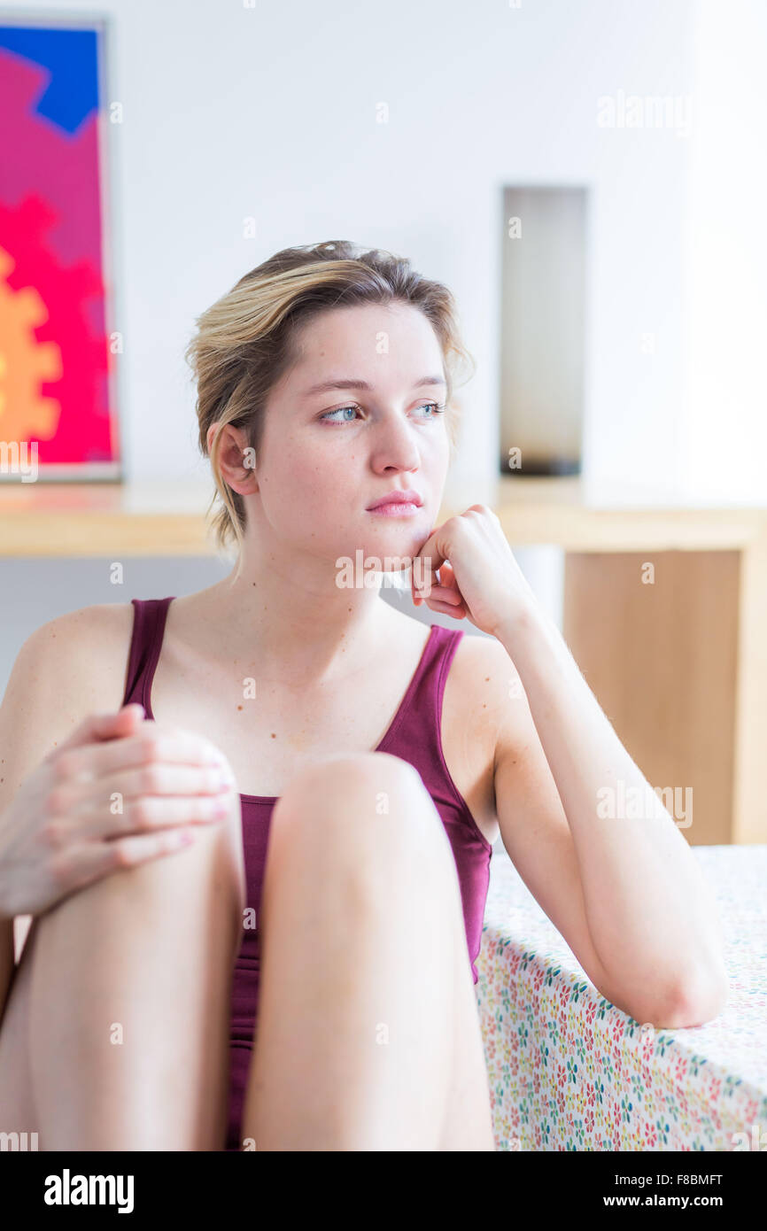 Portrait d'une jeune femme. Banque D'Images