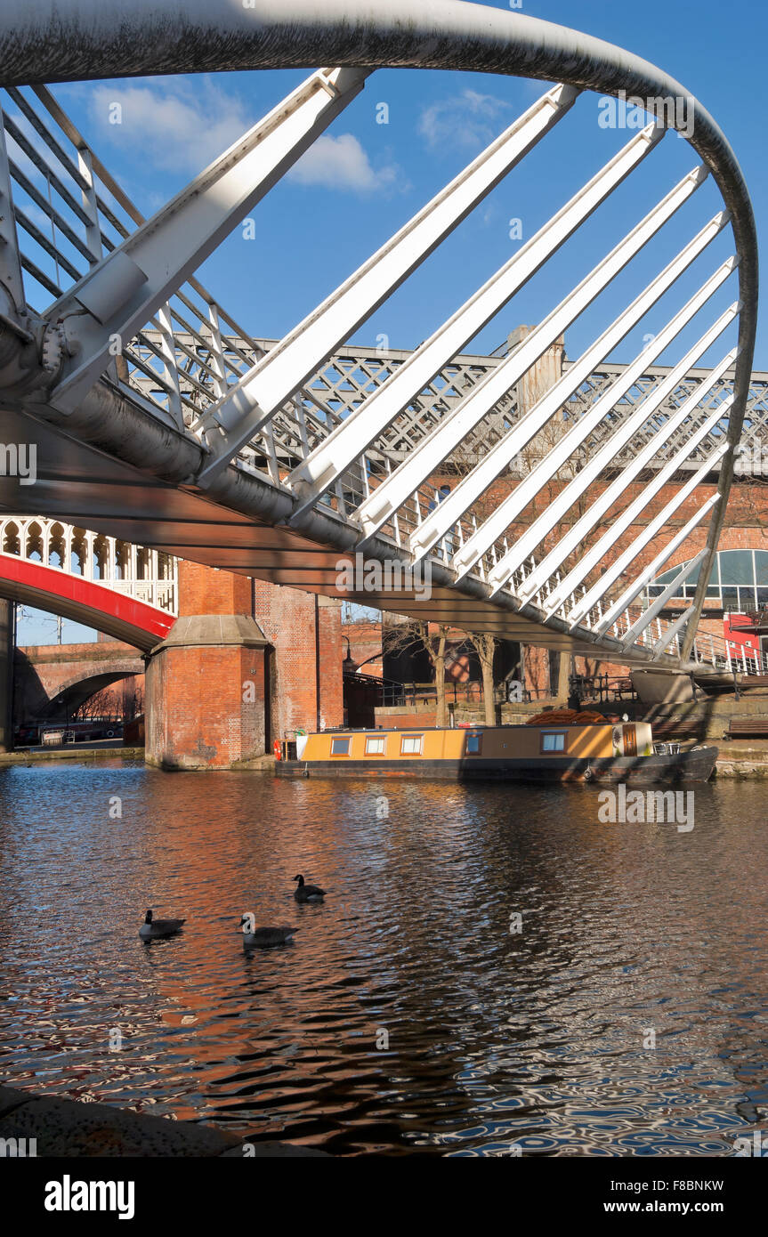 Pont canal de Bridgewater marchands Castlefields Manchester en Angleterre Banque D'Images
