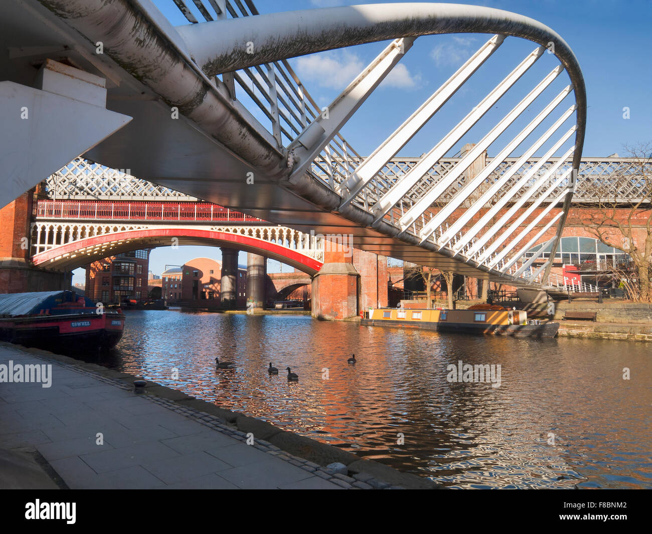 Pont canal de Bridgewater marchands Castlefields Manchester en Angleterre Banque D'Images