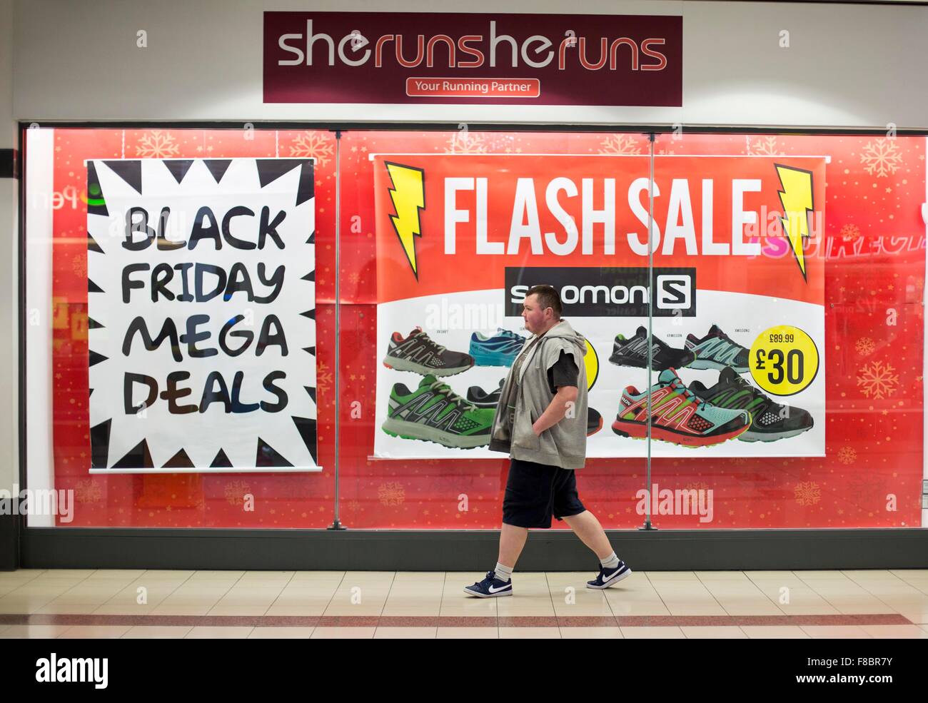 Le vendredi noir vente Middleton Grange shopping centre Banque D'Images