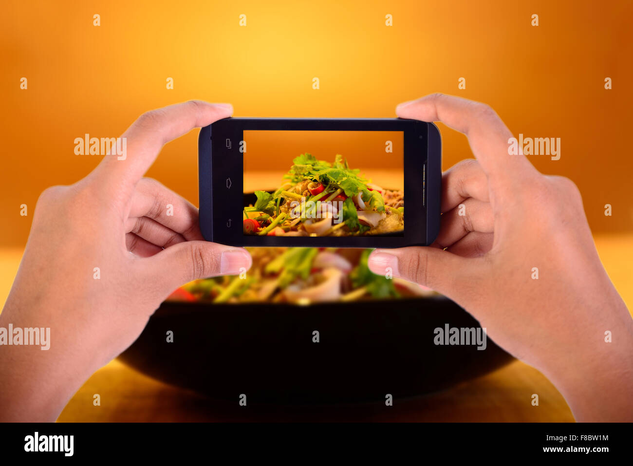 La photographie alimentaire téléphone mobile Banque D'Images
