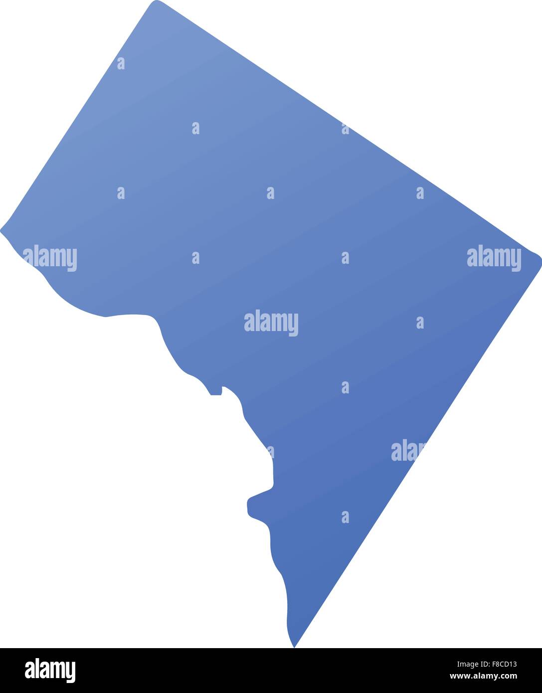 Washington District de Columbia avec la carte de l'état dégradé bleu Illustration de Vecteur