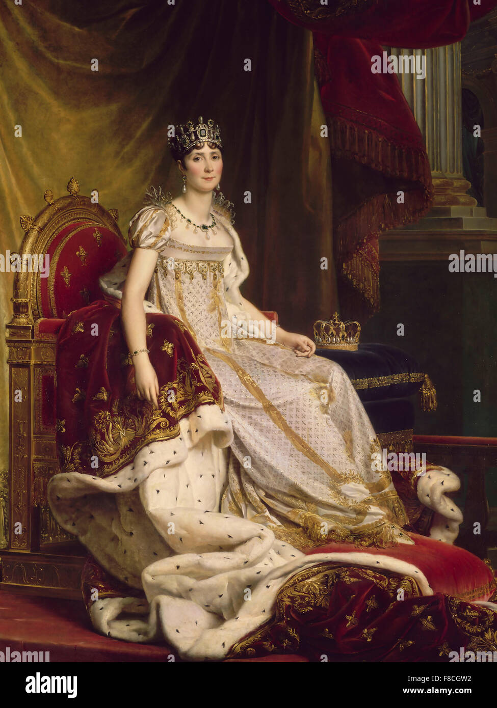 Joséphine de Beauharnais (1763-1814), première épouse de Napoléon en son couronnement comme robes de l'Impératrice du France. Peinte par François Gérard Banque D'Images