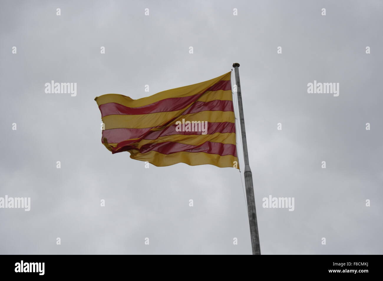 Le drapeau de la Catalogne ( La Senyera ) Banque D'Images