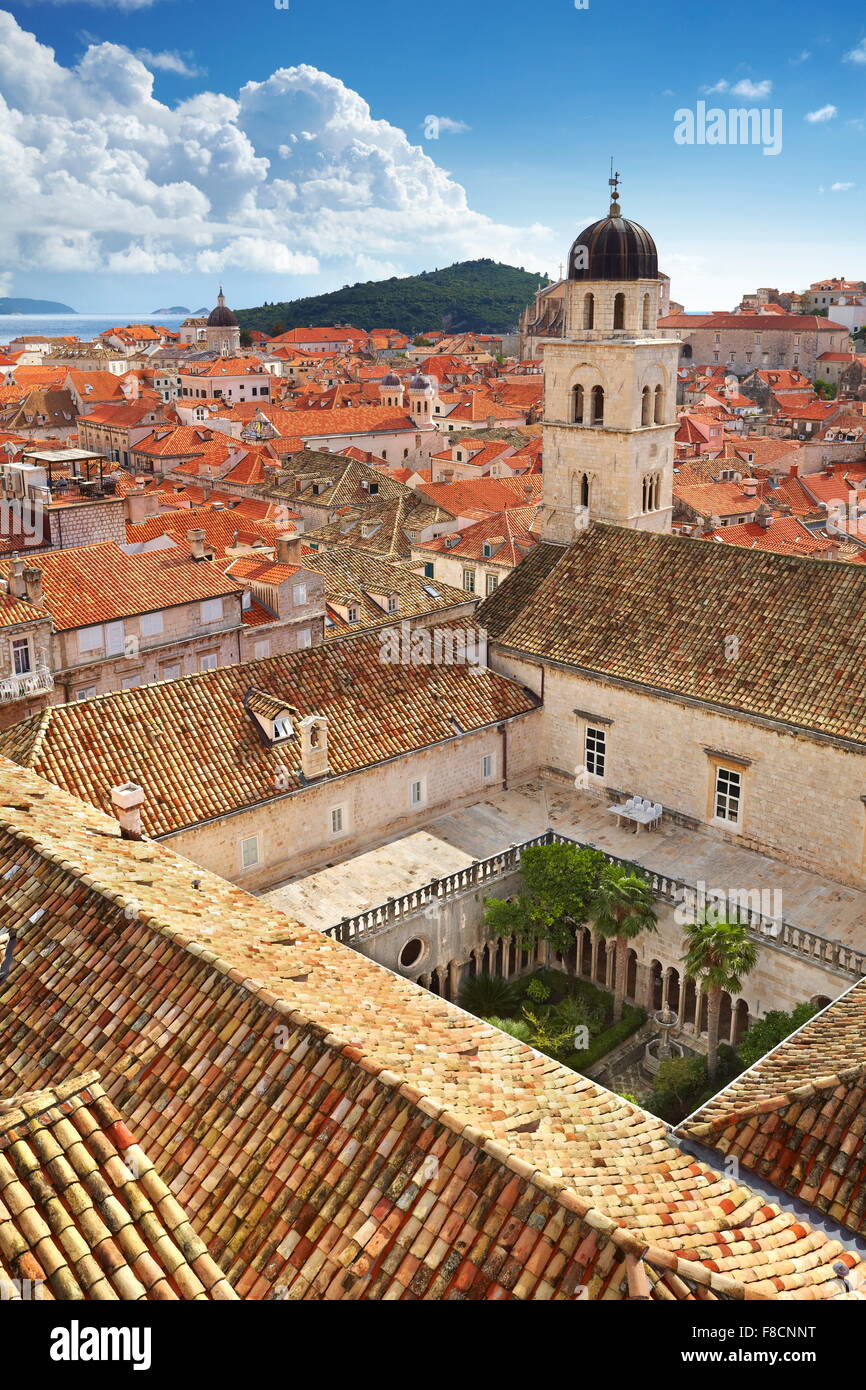 Dubrovnik Old Town city - vue depuis les murs de la vieille ville, Dubrovnik, Croatie Banque D'Images