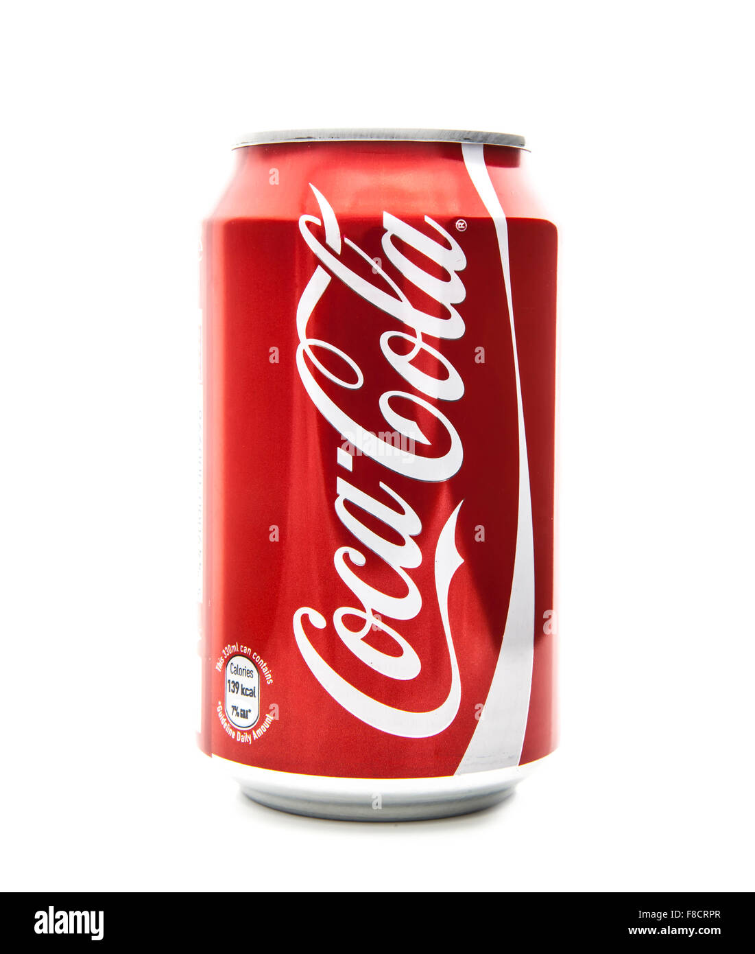 Peut de Coca-Cola sur un fond blanc Banque D'Images