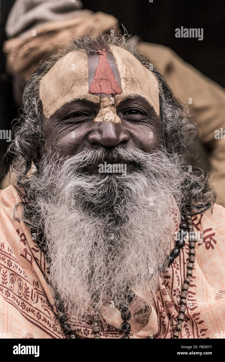 Sadhu Portrait - saint homme, Inde Banque D'Images