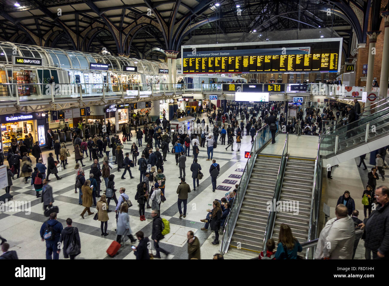 La gare de Liverpool Street, London, UK Banque D'Images