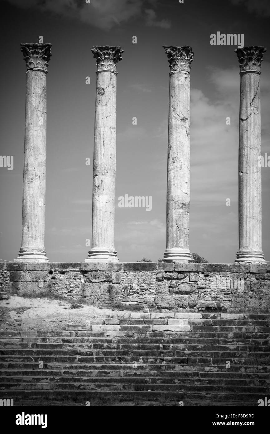 Thuburbo majus, Tunisie quelques-unes des autres piliers qui une fois construit le Capitole Banque D'Images
