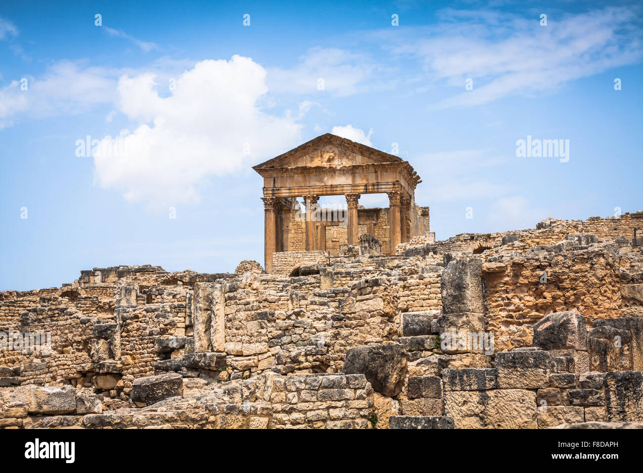 Ancienne ville romaine en Tunisie, le site de Dougga Banque D'Images
