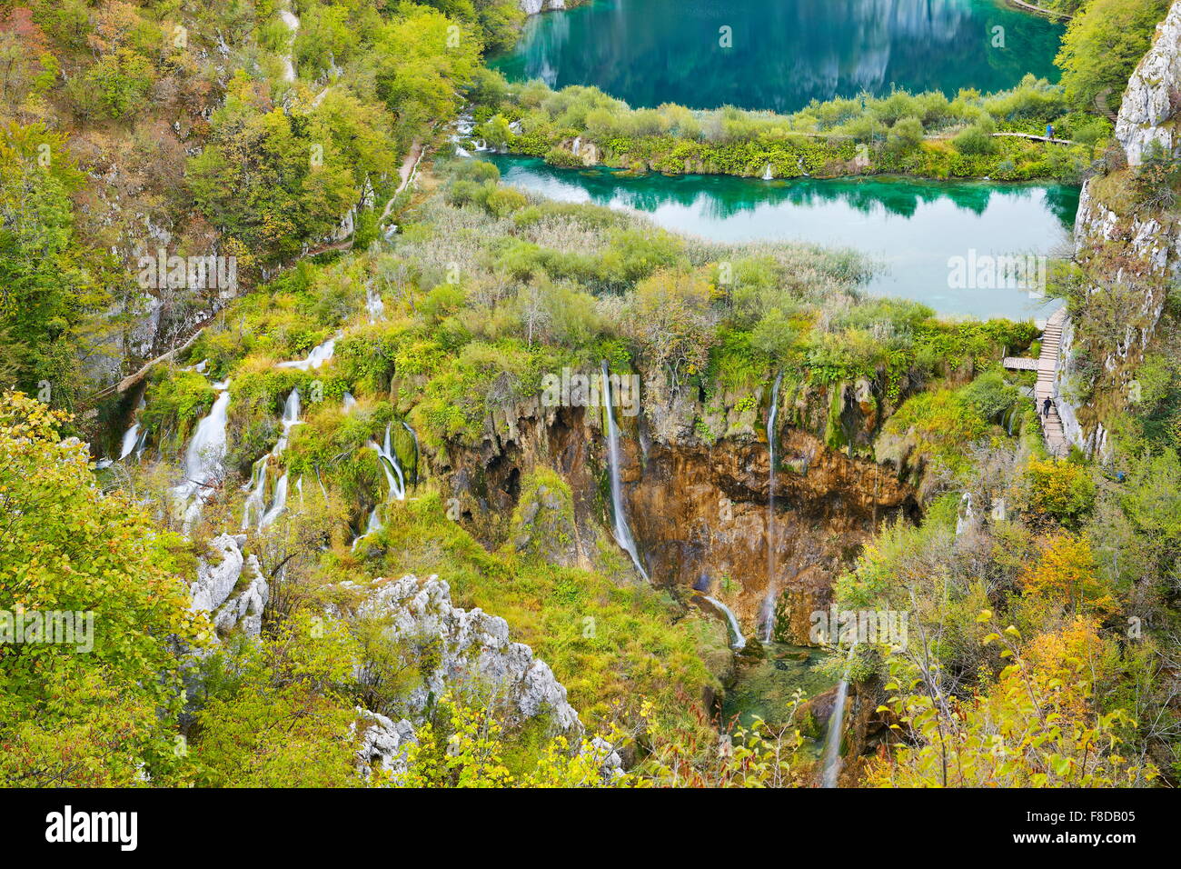 Le parc national des Lacs de Plitvice, Croatie, l'UNESCO Banque D'Images