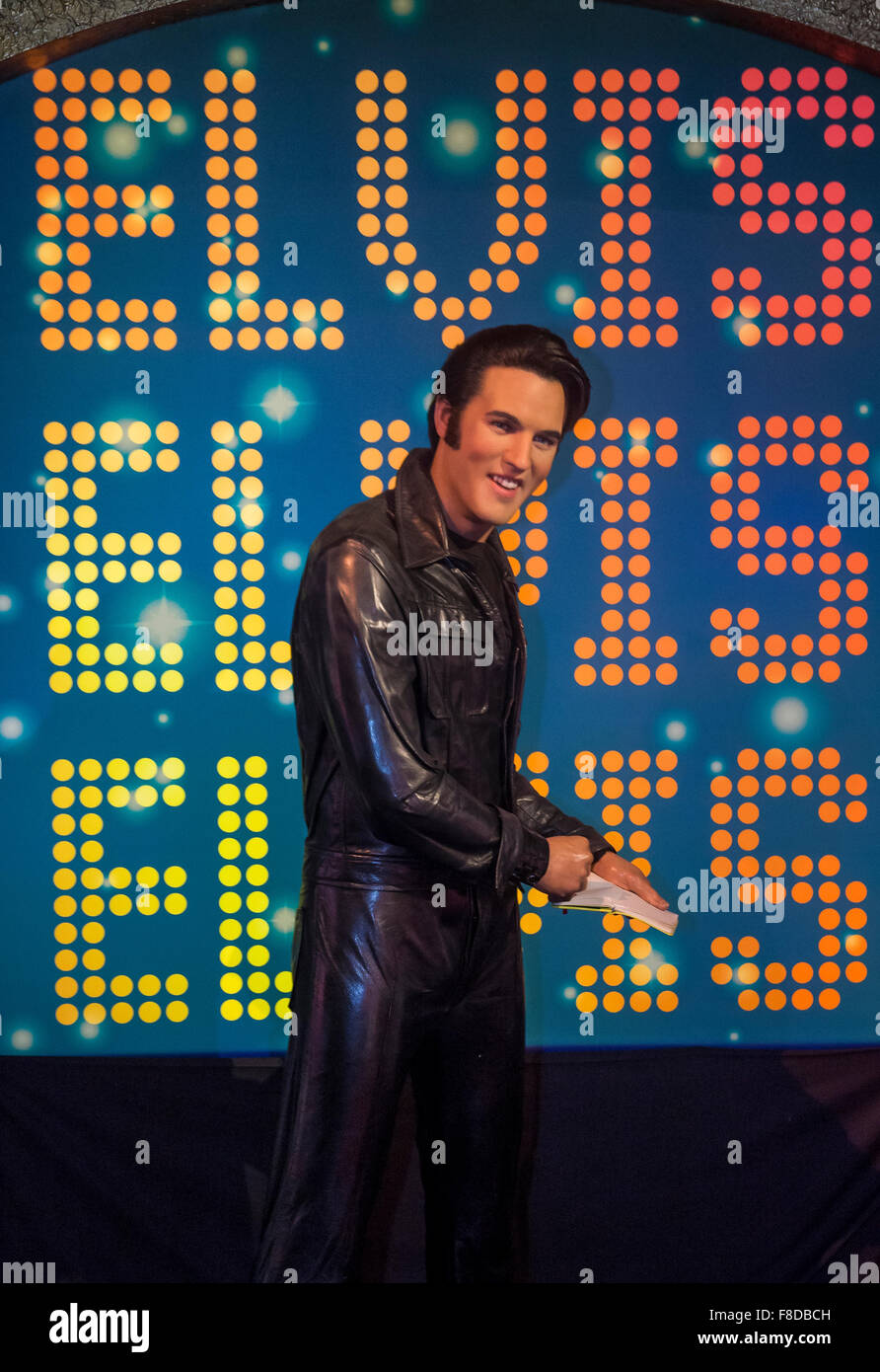 Un de cire Elvis Presley au musée Madame Tussauds à Las Vegas Banque D'Images