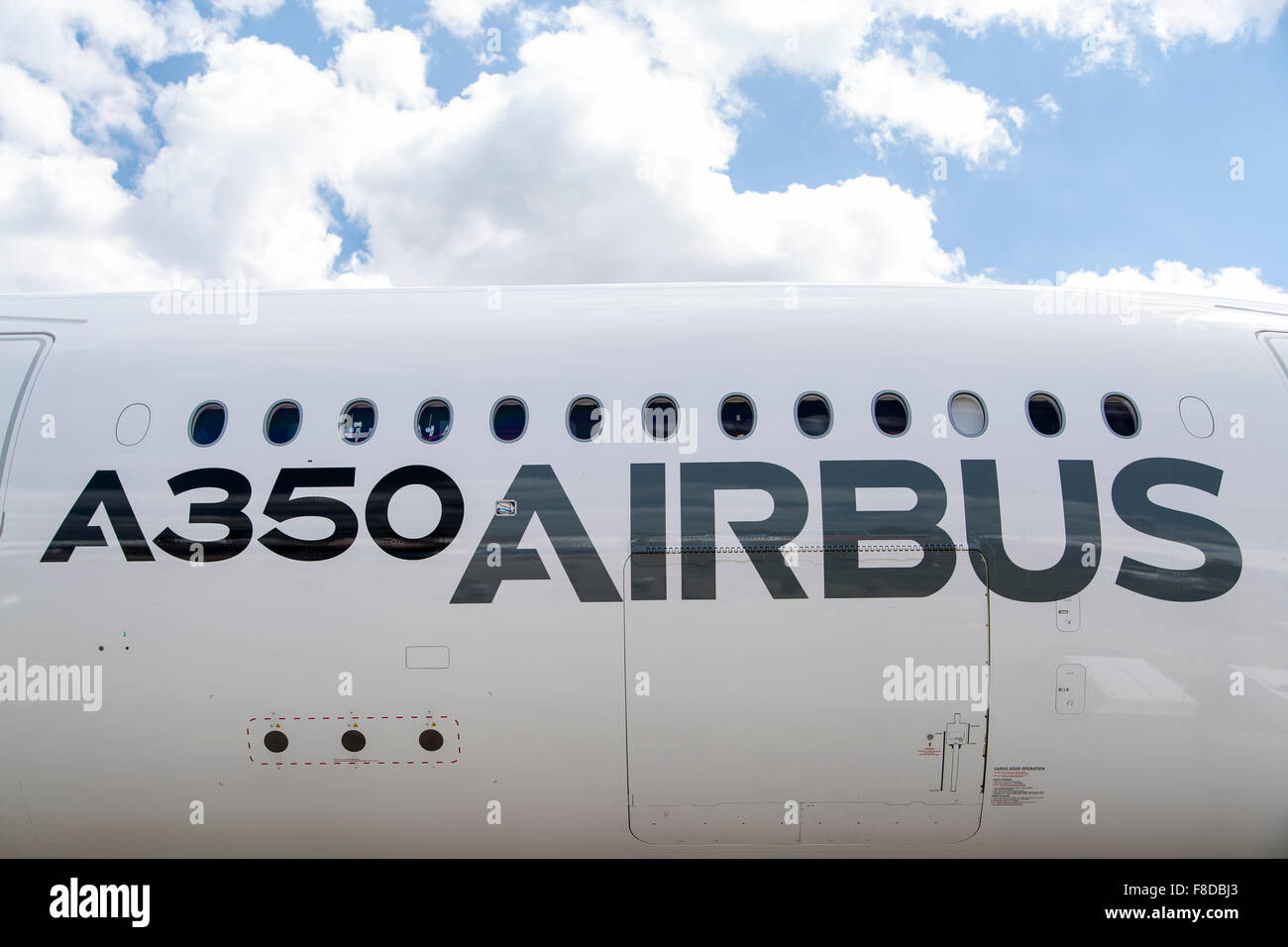 L'Airbus A350 XWB est un avion d'essai deux avion bimoteur est conçu pour transporter plus de 300 passagers. Banque D'Images