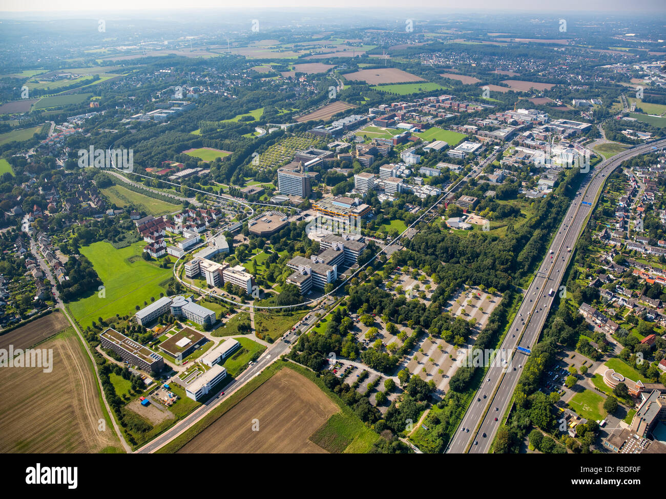 Campus de l'université de Dortmund, Dortmund, Dortmund, Ruhr, Rhénanie du Nord-Westphalie, Allemagne, Europe, vue aérienne Banque D'Images