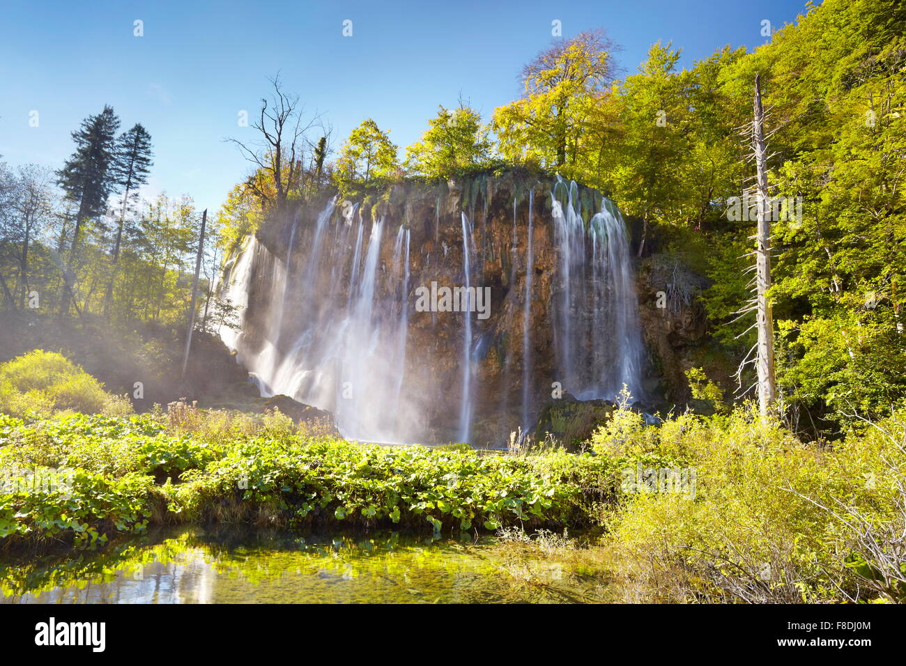 Croatie - Le parc national des Lacs de Plitvice, cascade 'Galovacky buk' Banque D'Images