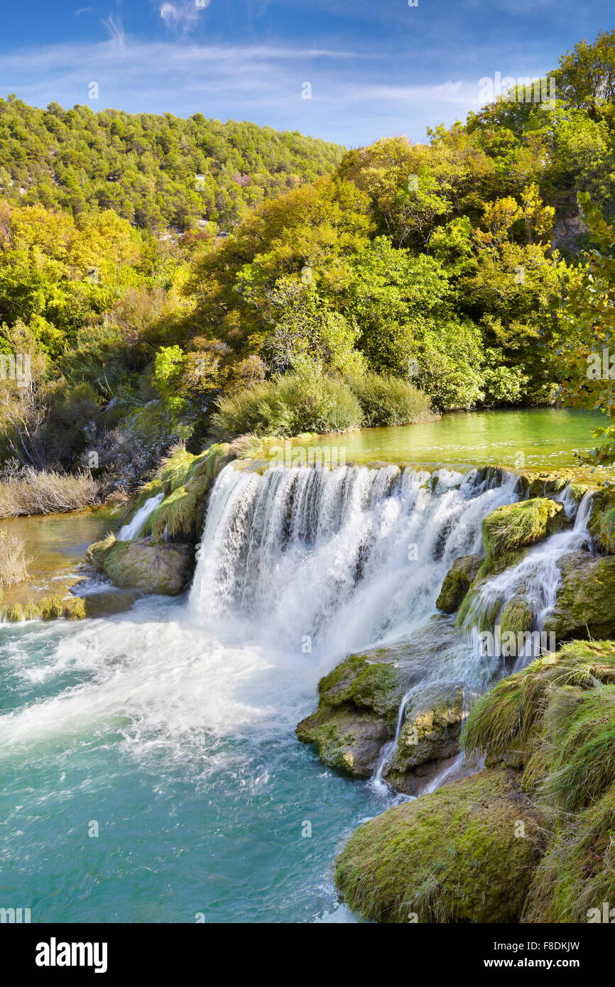 Les chutes de Krka, Parc National de Krka, Croatie, Europe Banque D'Images