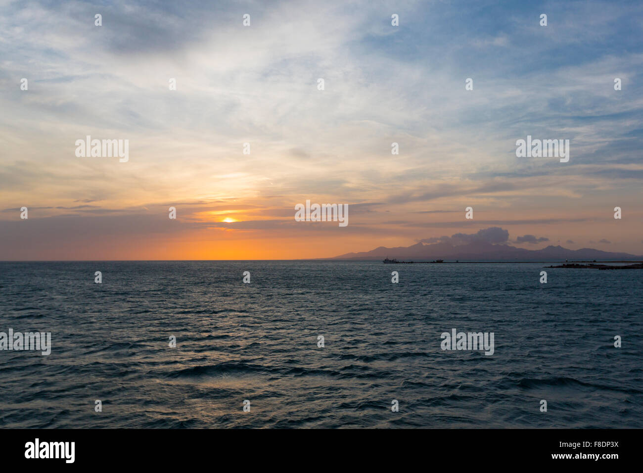 Coucher du soleil sur l'île de Margarita au Venezuela Banque D'Images