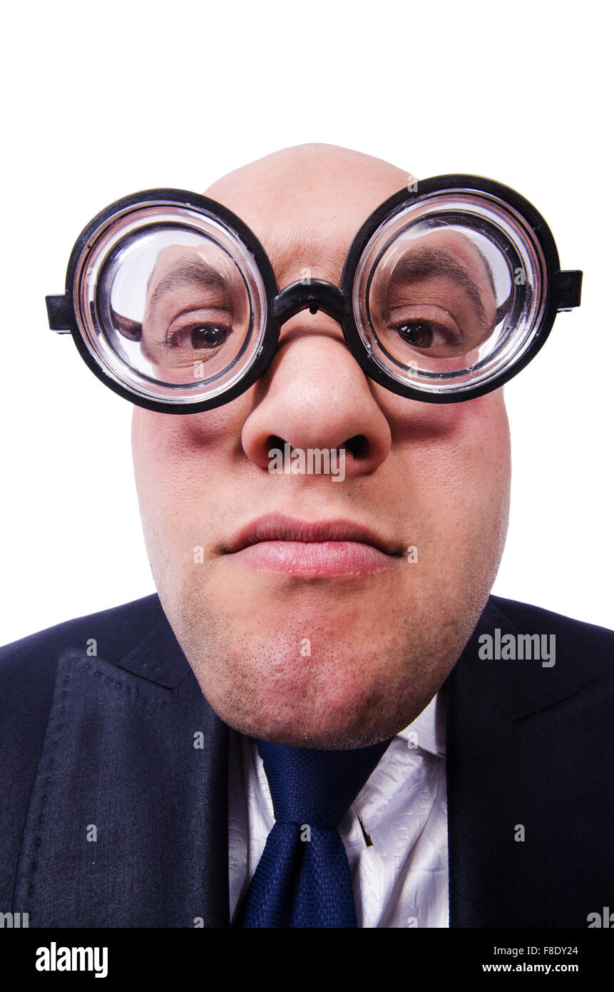 Funny guy store with glasses