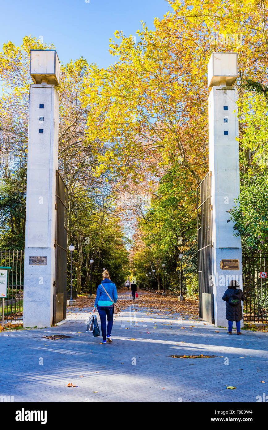 Le "Campo Grande" est un grand parc public situé au coeur de la ville de Valladolid. Castille et Leon, Espagne. Banque D'Images