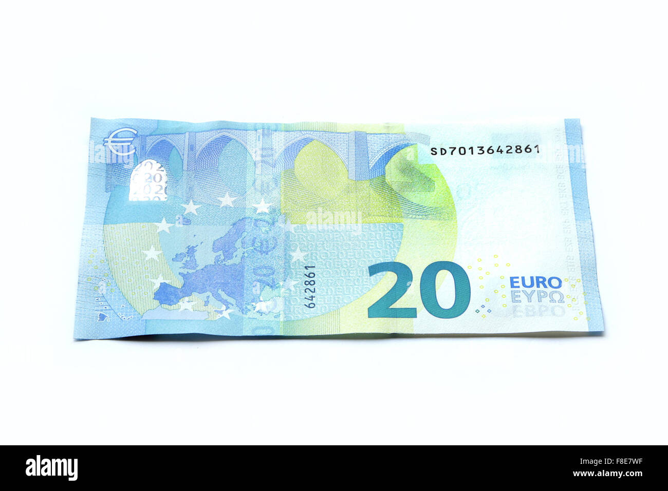 Vingt nouveaux billets en papier 20 billet vert argent question 2015 Avers Revers Banque D'Images