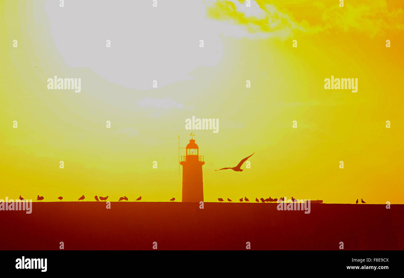 Newlaven, East Sussex, Royaume-Uni. 9 Décembre 2015. Commencez la journée par le soleil qui monte sur West Arm. Banque D'Images