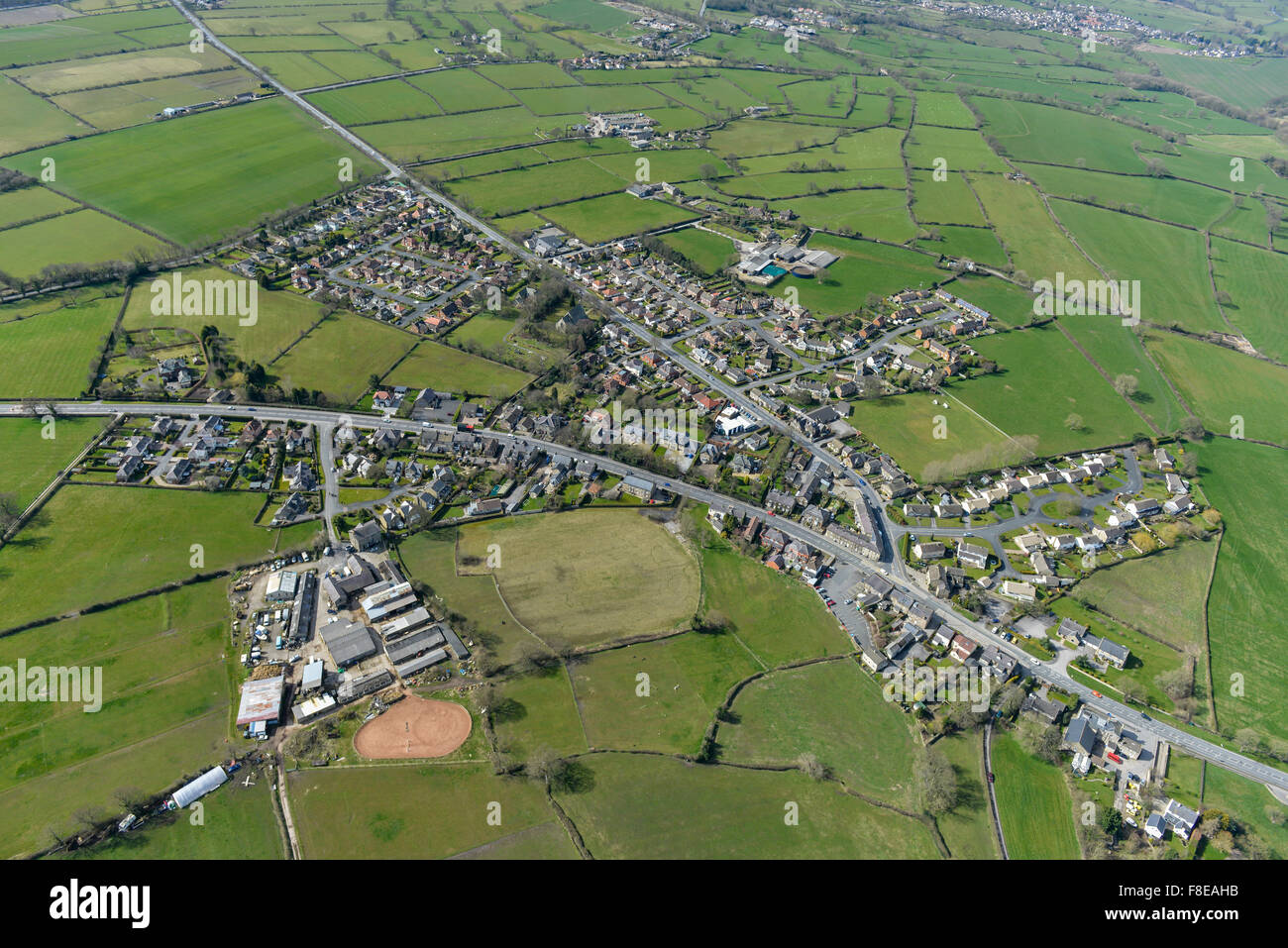 Une vue aérienne du village de Killinghall Yorkshire, près de Harrogate Banque D'Images