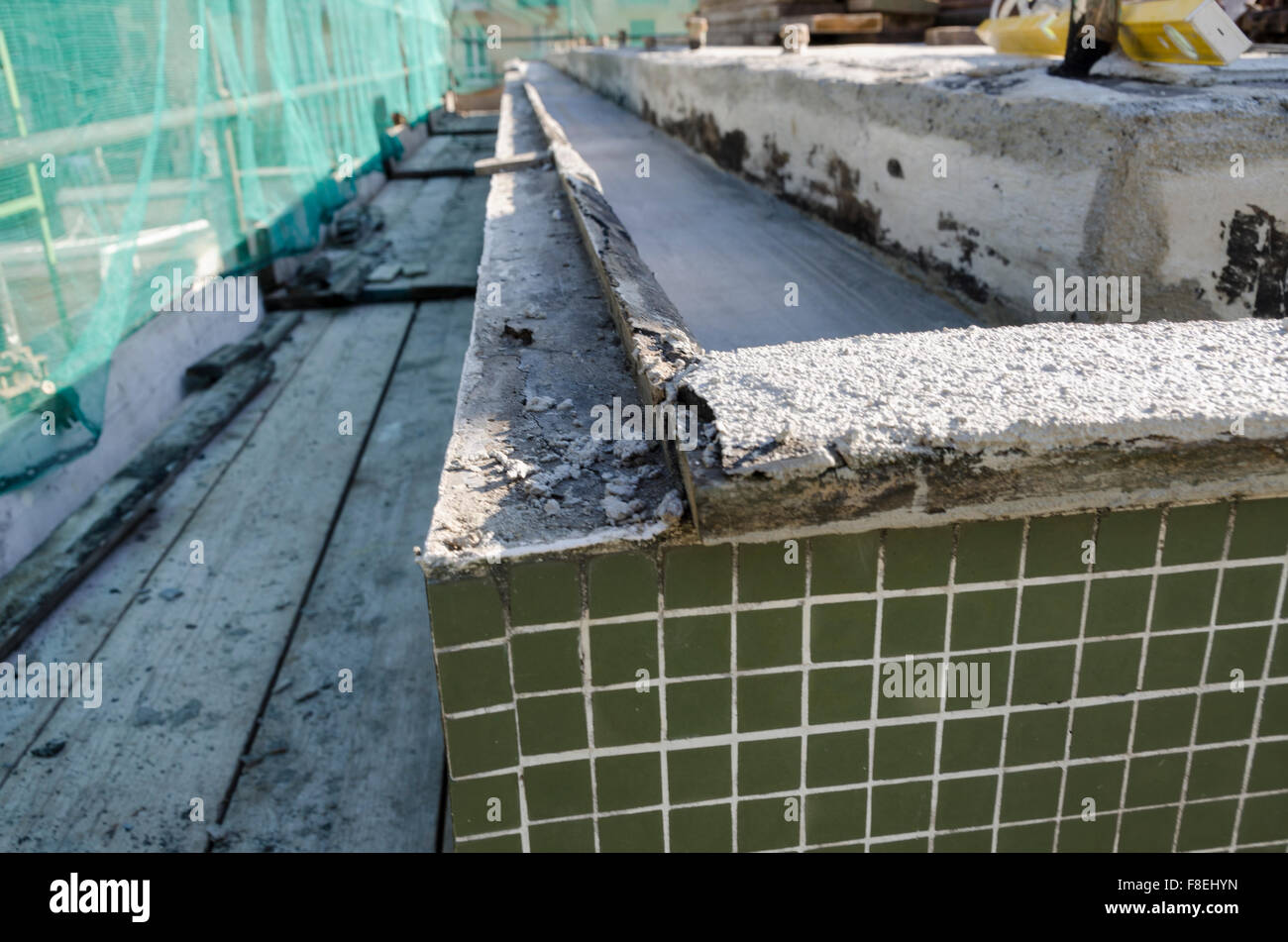 Détail de la matériau de finition du toit d'un bâtiment Banque D'Images